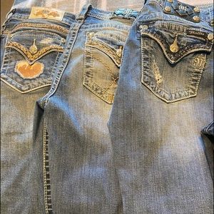 Miss me jeans size 28 black label 27 capris. $45.00 a piece, like new.